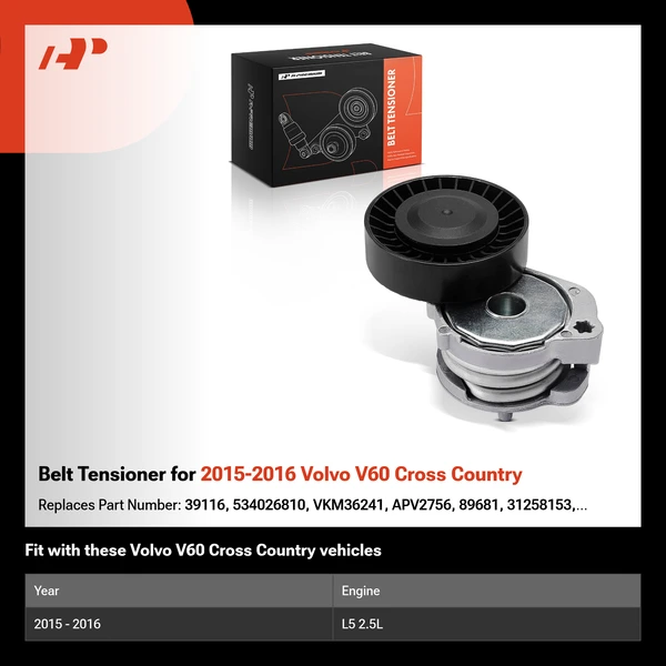Belt Tensioner for 2015-2016 Volvo V60 Cross Country
