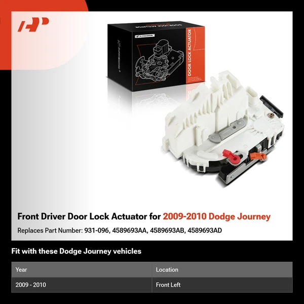 Front Driver Door Lock Actuator for 2009-2010 Dodge Journey