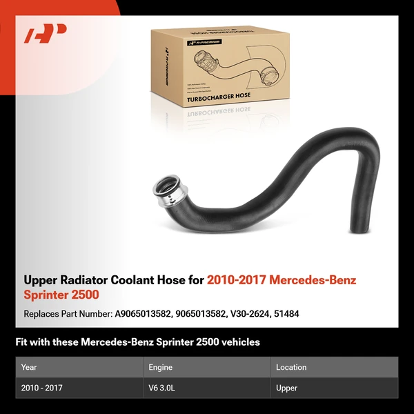 Upper Radiator Coolant Hose for 2010-2017 Mercedes-Benz Sprinter 2500