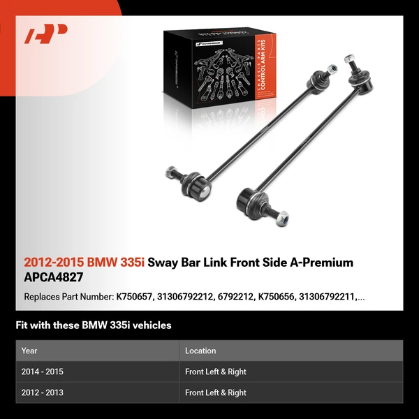 2012-2015 BMW 335i Sway Bar Link Front Side A-Premium APCA4827