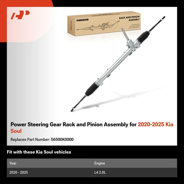 Power Steering Gear Rack and Pinion Assembly for 2020-2025 Kia Soul