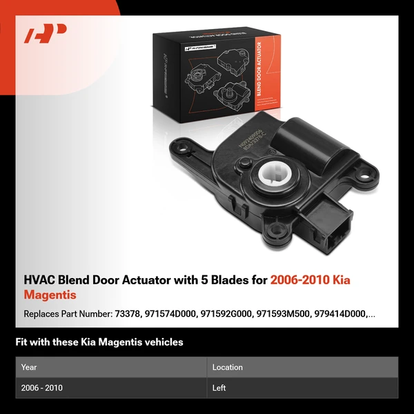 HVAC Blend Door Actuator with 5 Blades for 2006-2010 Kia Magentis