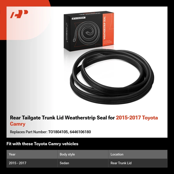 Rear Tailgate Trunk Lid Weatherstrip Seal for 2015-2017 Toyota Camry