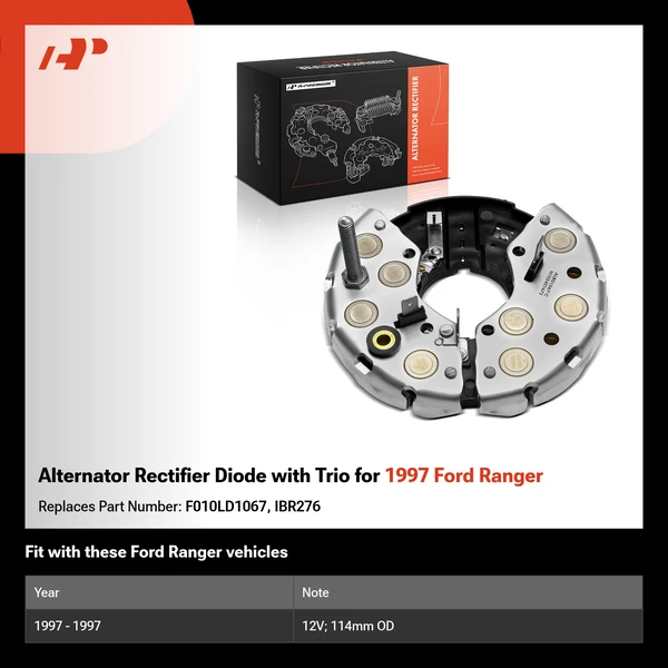 Alternator Rectifier Diode with Trio for 1997 Ford Ranger