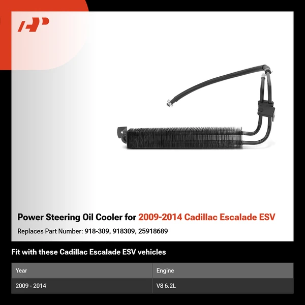 Power Steering Oil Cooler for 2009-2014 Cadillac Escalade ESV