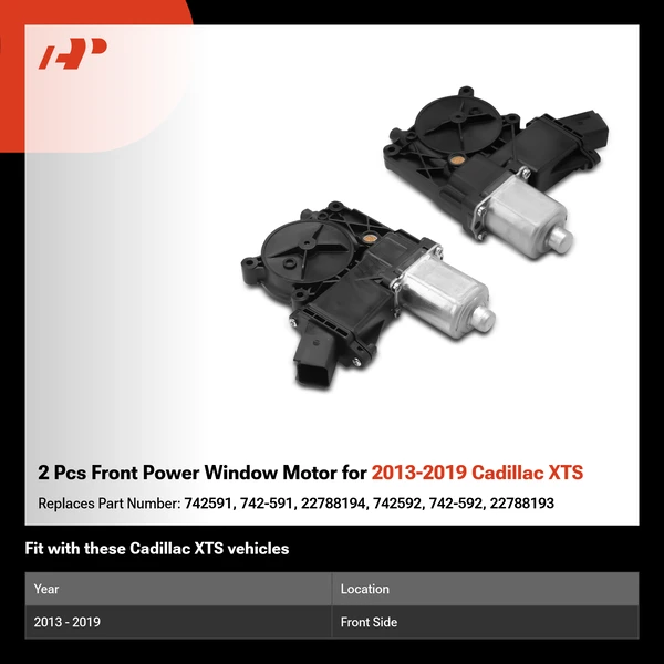 2 Pcs Front Power Window Motor for 2013-2019 Cadillac XTS