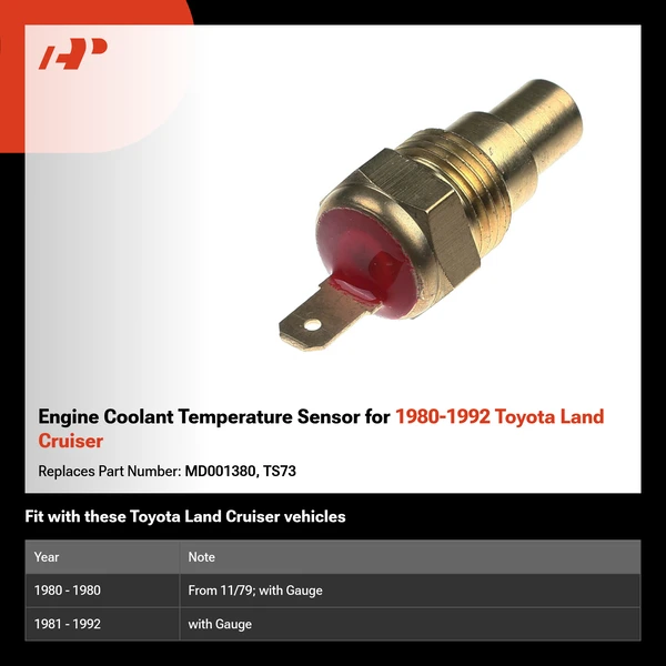 Engine Coolant Temperature Sensor for 1980-1992 Toyota Land Cruiser