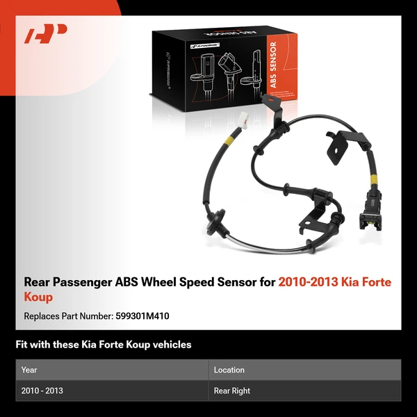 Rear Passenger ABS Wheel Speed Sensor for 2010-2013 Kia Forte Koup
