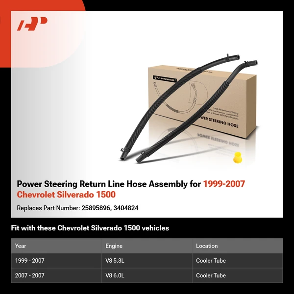 Power Steering Return Line Hose Assembly for 1999-2007 Chevrolet Silverado 1500