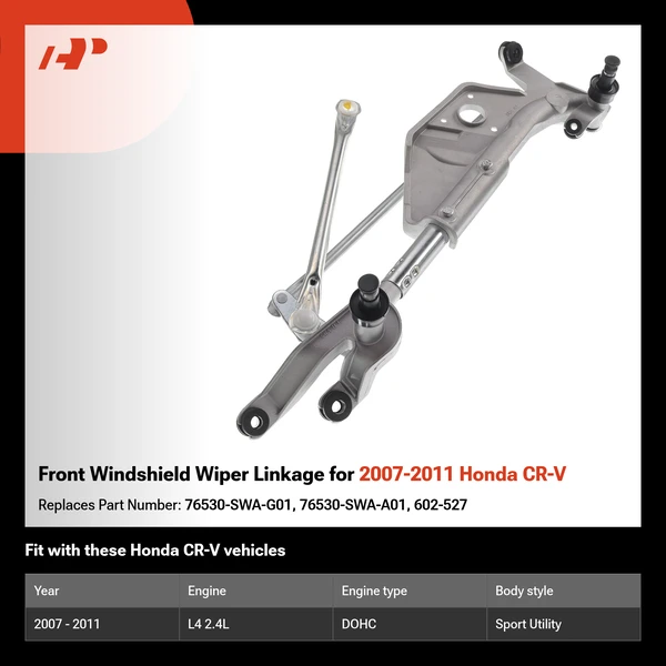 Front Windshield Wiper Linkage for 2007-2011 Honda CR-V