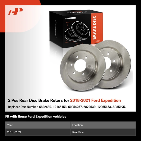 2 Pcs Rear Disc Brake Rotors for 2018-2021 Ford Expedition