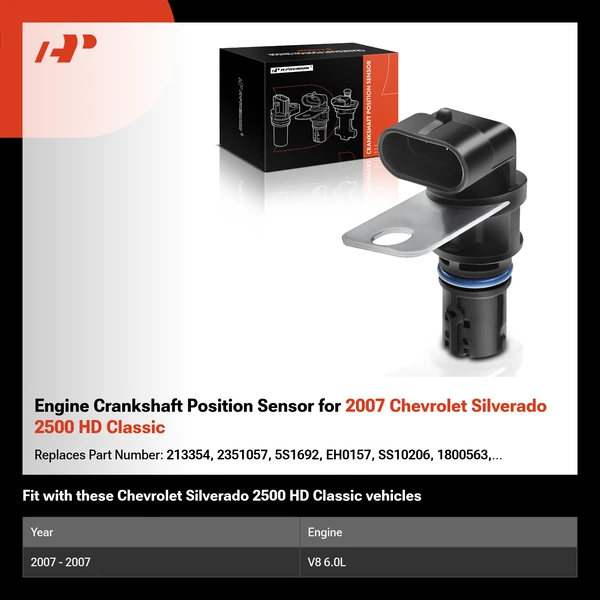 Engine Crankshaft Position Sensor for 2007 Chevrolet Silverado 2500 HD Classic