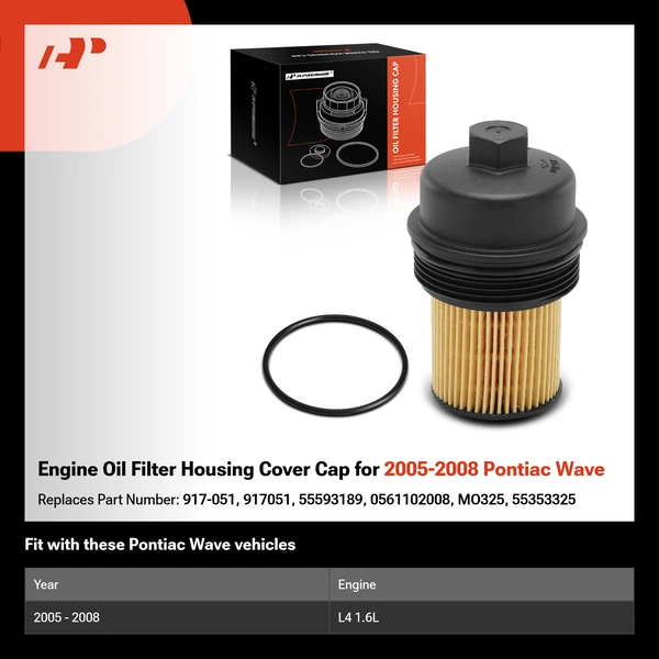 Engine Oil Filter Housing Cover Cap for 2005-2008 Pontiac Wave