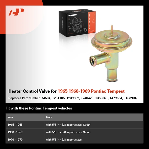 Heater Control Valve for 1965 1968-1969 Pontiac Tempest