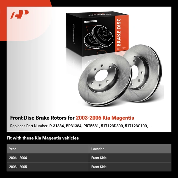Front Disc Brake Rotors for 2003-2006 Kia Magentis