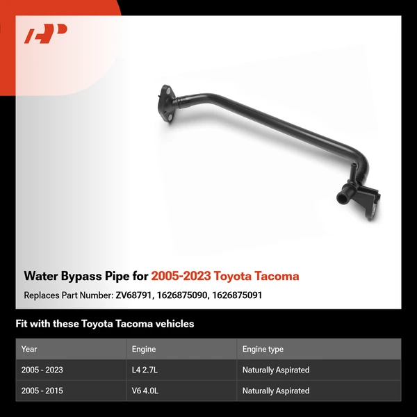 Water Bypass Pipe for 2005-2023 Toyota Tacoma