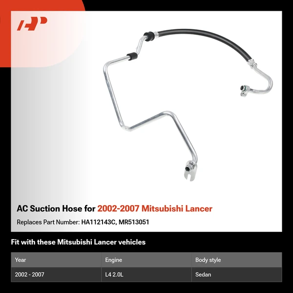 AC Suction Hose for 2002-2007 Mitsubishi Lancer