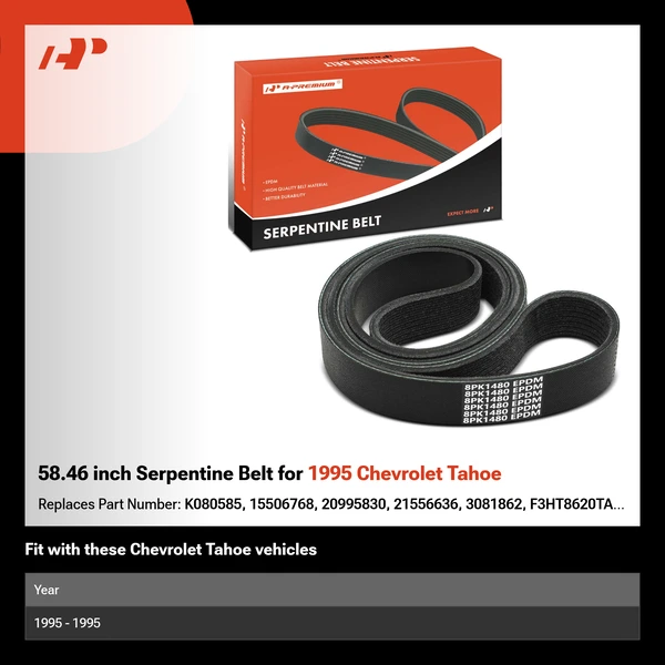 58.46 inch Serpentine Belt for 1995 Chevrolet Tahoe