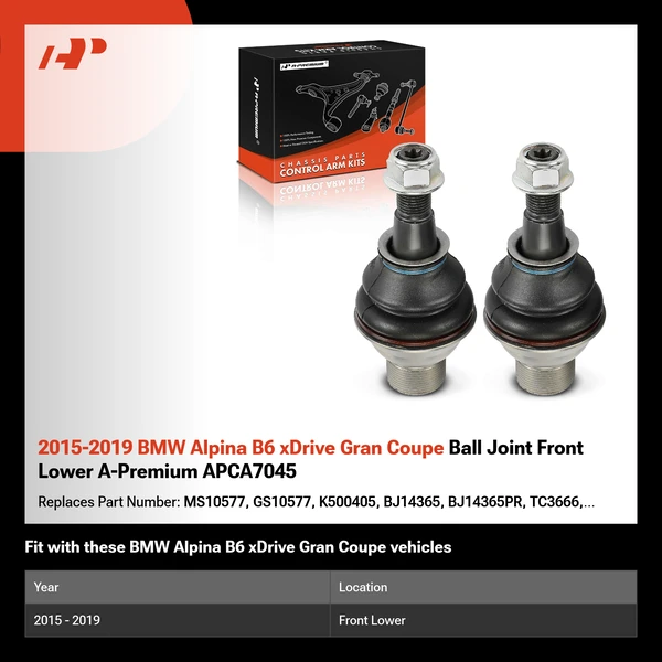 2015-2019 BMW Alpina B6 xDrive Gran Coupe Ball Joint Front Lower A-Premium APCA7045