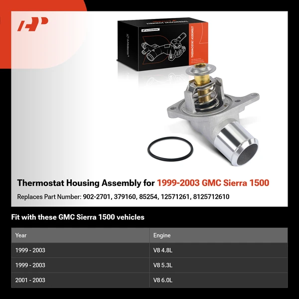 Thermostat Housing Assembly for 1999-2003 GMC Sierra 1500
