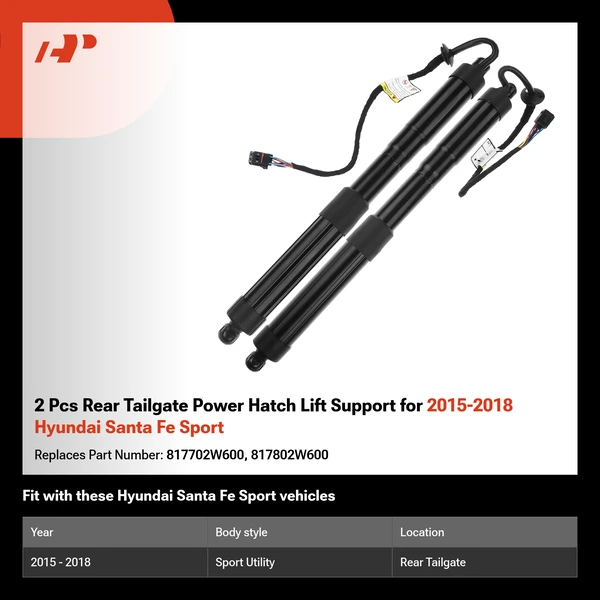 2 Pcs Rear Tailgate Power Hatch Lift Support for 2015-2018 Hyundai Santa Fe Sport