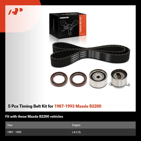 5 Pcs Timing Belt Kit for 1987-1993 Mazda B2200