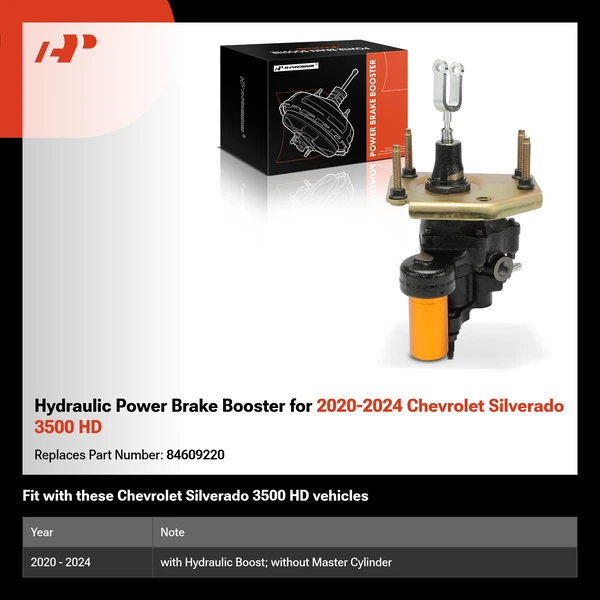 Hydraulic Power Brake Booster for 2020-2024 Chevrolet Silverado 3500 HD