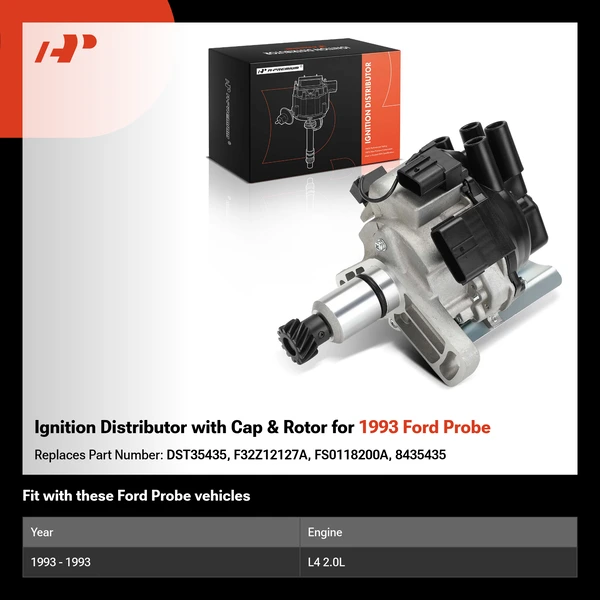 Ignition Distributor with Cap & Rotor for 1993 Ford Probe