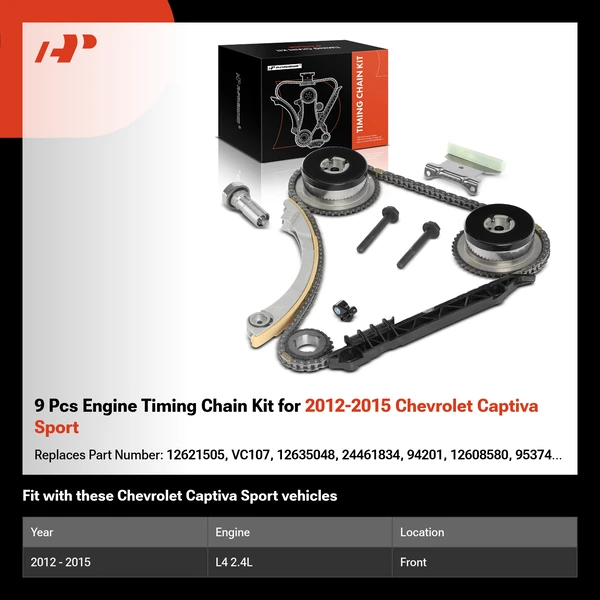 9 Pcs Engine Timing Chain Kit for 2012-2015 Chevrolet Captiva Sport