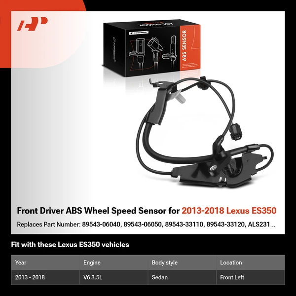 Front Driver ABS Wheel Speed Sensor for 2013-2018 Lexus ES350