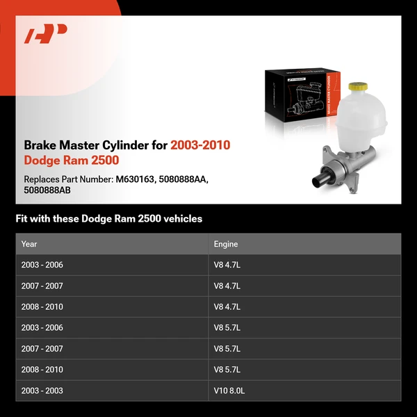 Brake Master Cylinder for 2003-2010 Dodge Ram 2500