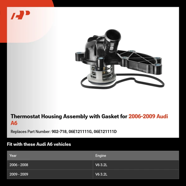 Thermostat Housing Assembly with Gasket for 2006-2009 Audi A6