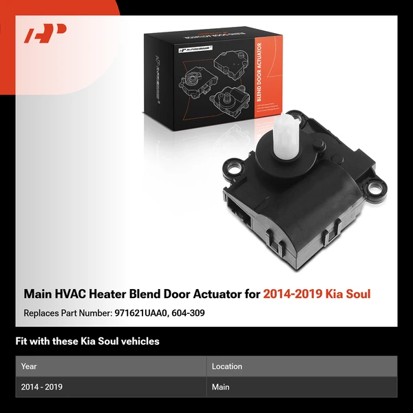 Main HVAC Heater Blend Door Actuator for 2014-2019 Kia Soul