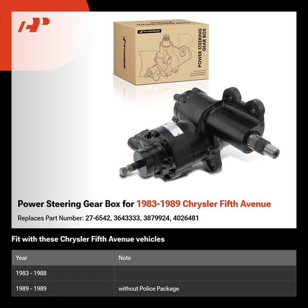 Power Steering Gear Box for 1983-1989 Chrysler Fifth Avenue