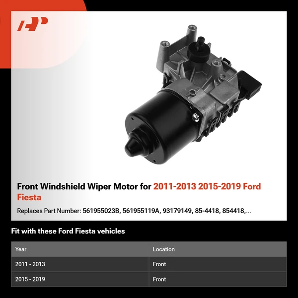 Front Windshield Wiper Motor for 2011-2013 2015-2019 Ford Fiesta