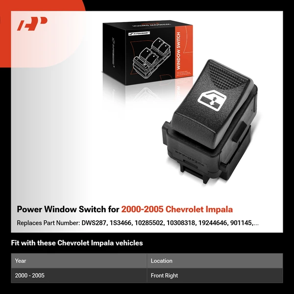 Power Window Switch for 2000-2005 Chevrolet Impala