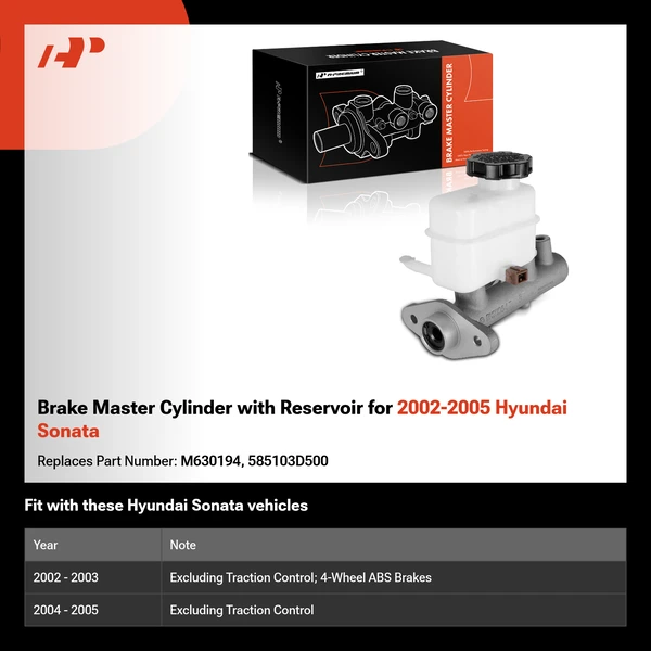 Brake Master Cylinder with Reservoir for 2002-2005 Hyundai Sonata