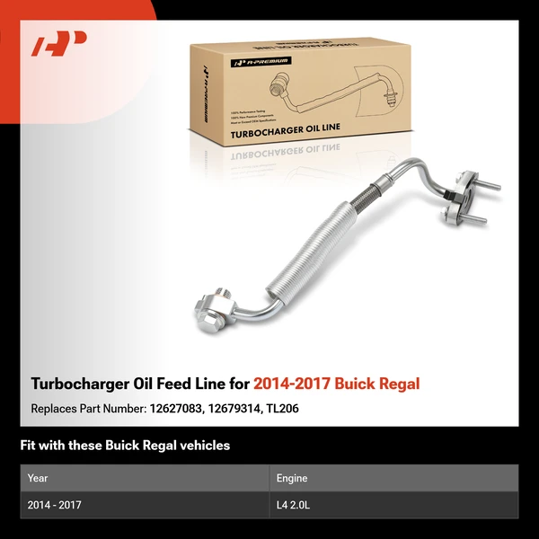 Turbocharger Oil Feed Line for 2014-2017 Buick Regal