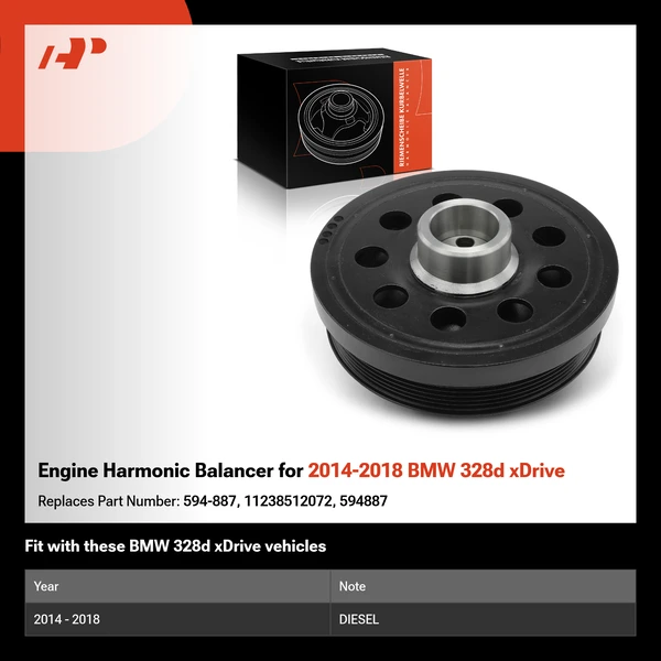 Engine Harmonic Balancer for 2014-2018 BMW 328d xDrive