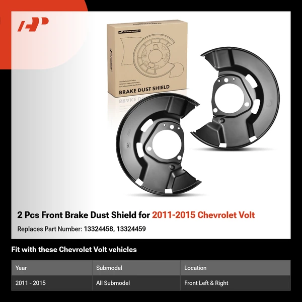 2 Pcs Front Brake Dust Shield for 2011-2015 Chevrolet Volt