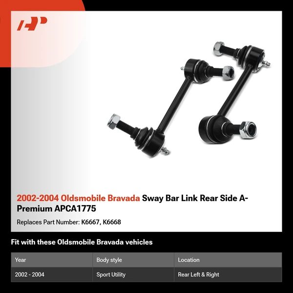 2002-2004 Oldsmobile Bravada Sway Bar Link Rear Side A-Premium APCA1775