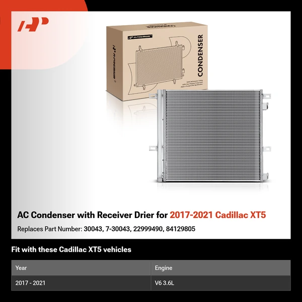 AC Condenser with Receiver Drier for 2017-2021 Cadillac XT5