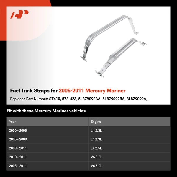Fuel Tank Straps for 2005-2011 Mercury Mariner