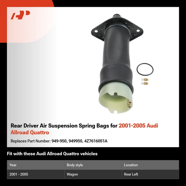 Rear Driver Air Suspension Spring Bags for 2001-2005 Audi Allroad Quattro