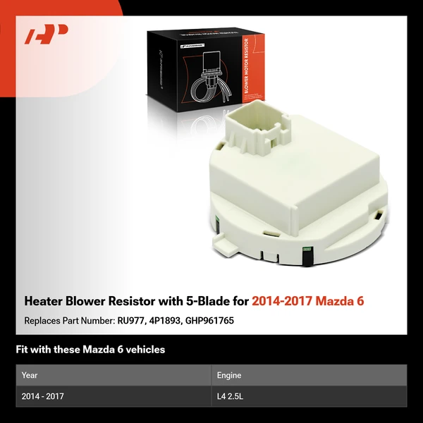 Heater Blower Resistor with 5-Blade for 2014-2017 Mazda 6