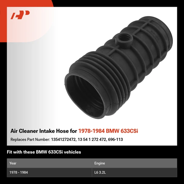 Air Cleaner Intake Hose for 1978-1984 BMW 633CSi