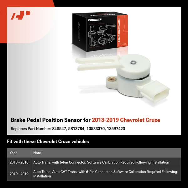 Brake Pedal Position Sensor for 2013-2019 Chevrolet Cruze