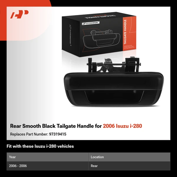 Rear Smooth Black Tailgate Handle for 2006 Isuzu i-280