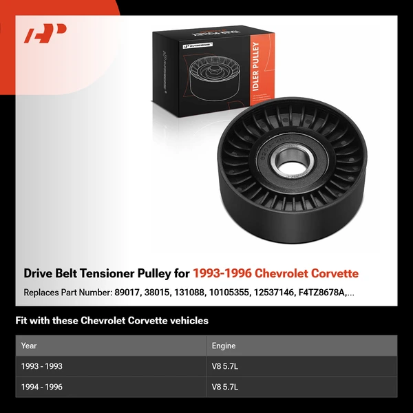 Drive Belt Tensioner Pulley for 1993-1996 Chevrolet Corvette