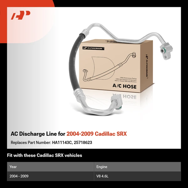 AC Discharge Line for 2004-2009 Cadillac SRX